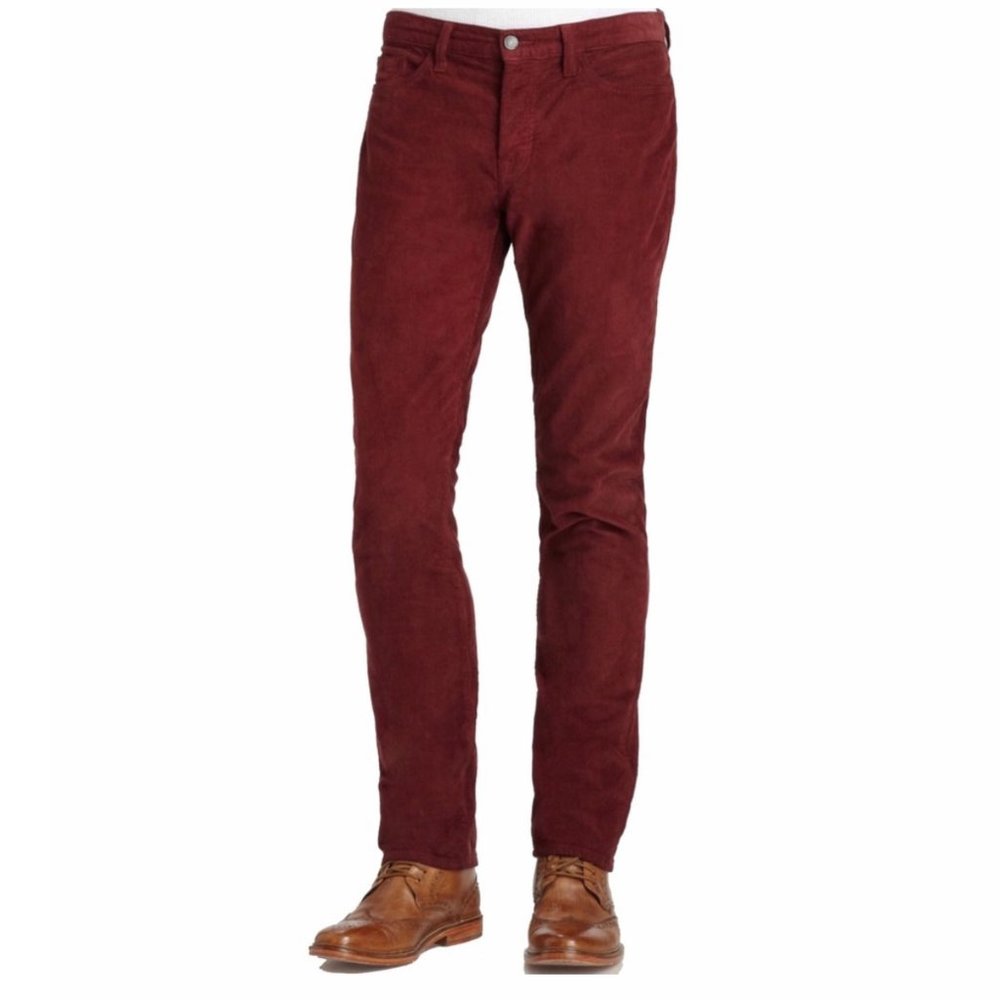 Vince Men’s Corduroy Five Pocket pants Slim Straight Fit Brick Red Size 36